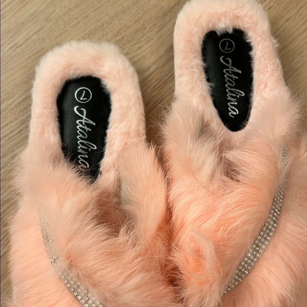 Pink Rhinestone Slippers - Picture 2 of 3